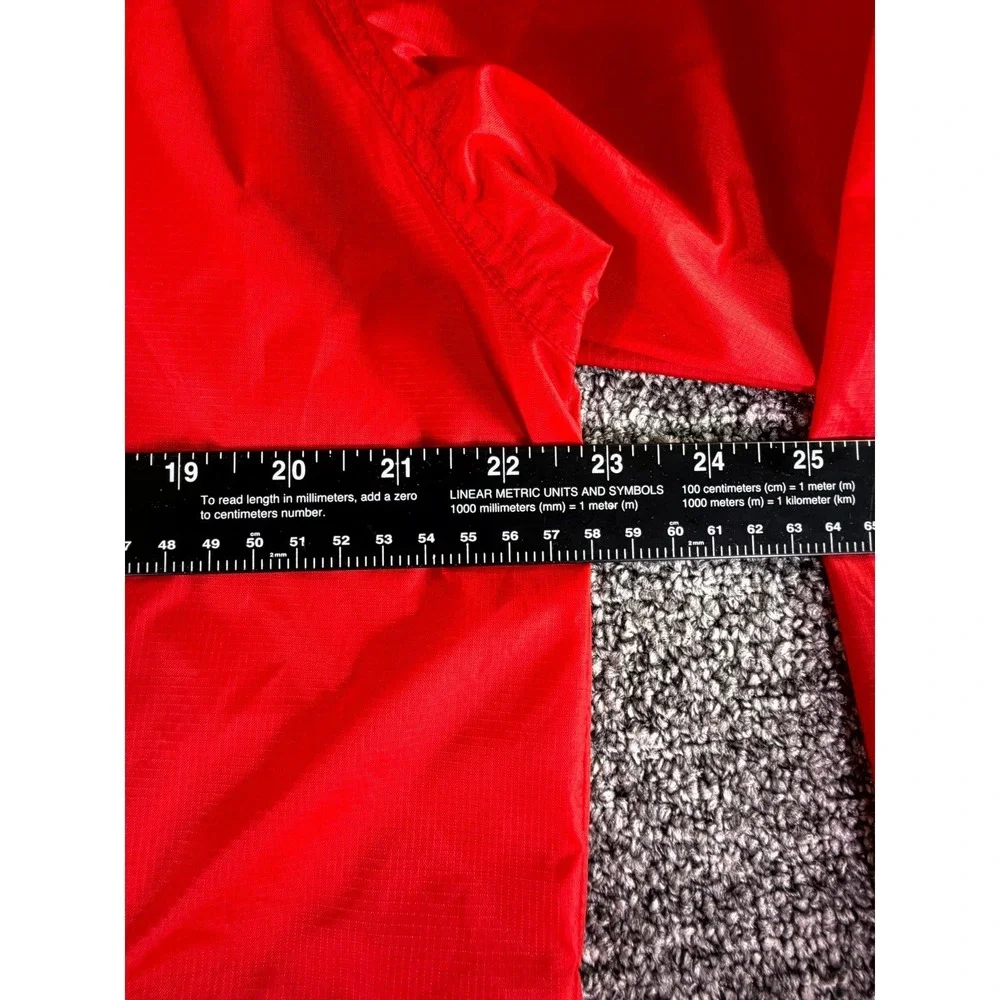 The North Face Windbreaker Jacket Mens S Red Half Zip Pockets Hooded Long Sleeve
